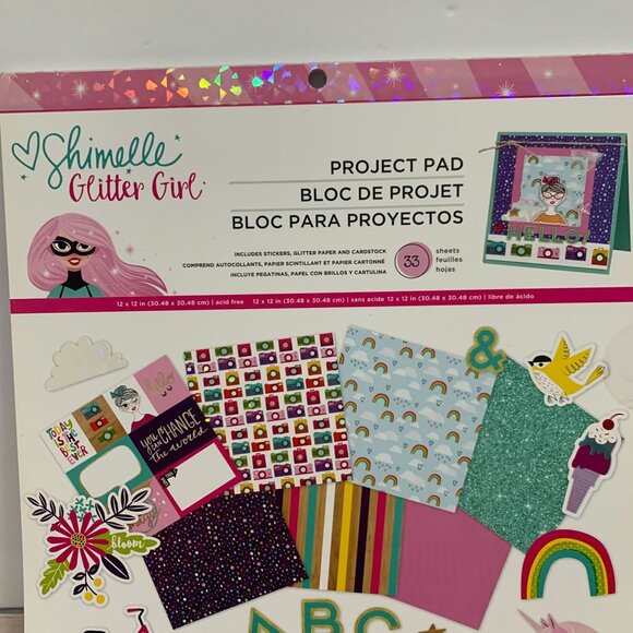 American Crafts "Shimelle Glitter Girl" 12x12 Paperpad 33 Sheets - Picture 4 of 6